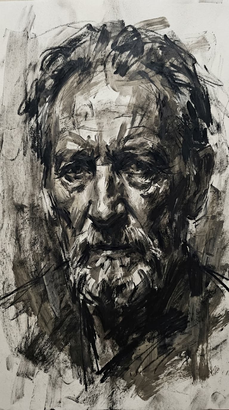 Portrait (Expressionist) — Charcoal Character