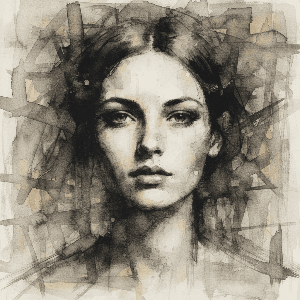 Portrait (Abstract) — Ink Wash