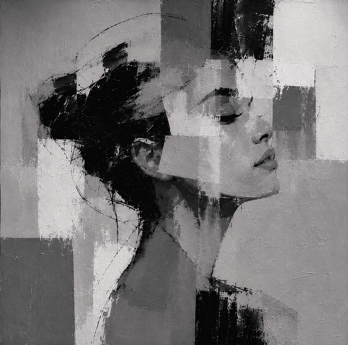 Portrait (Geometric) — Side Gaze