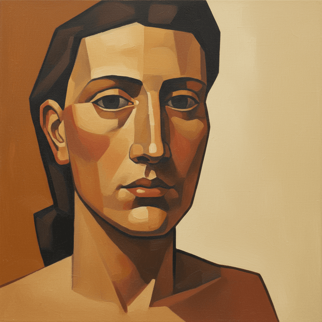 Cubist Face — Warm Balance